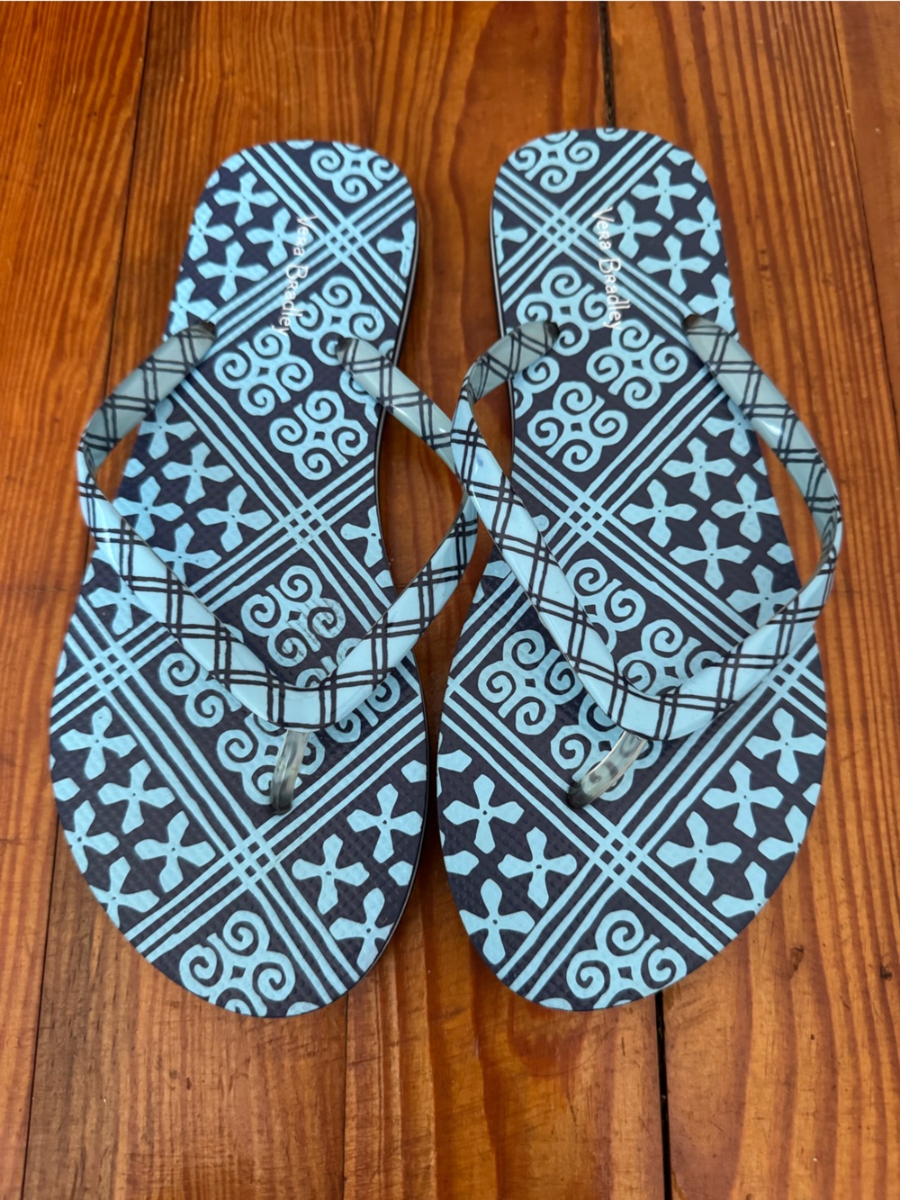 Vera Bradley Patterned Blue Flip Flops